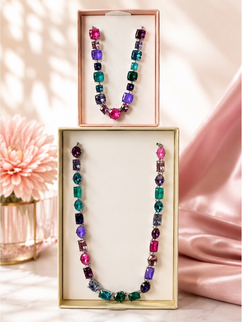 Enchanted Sugarplum - Necklace and Bracelet Metal Hematite Plating